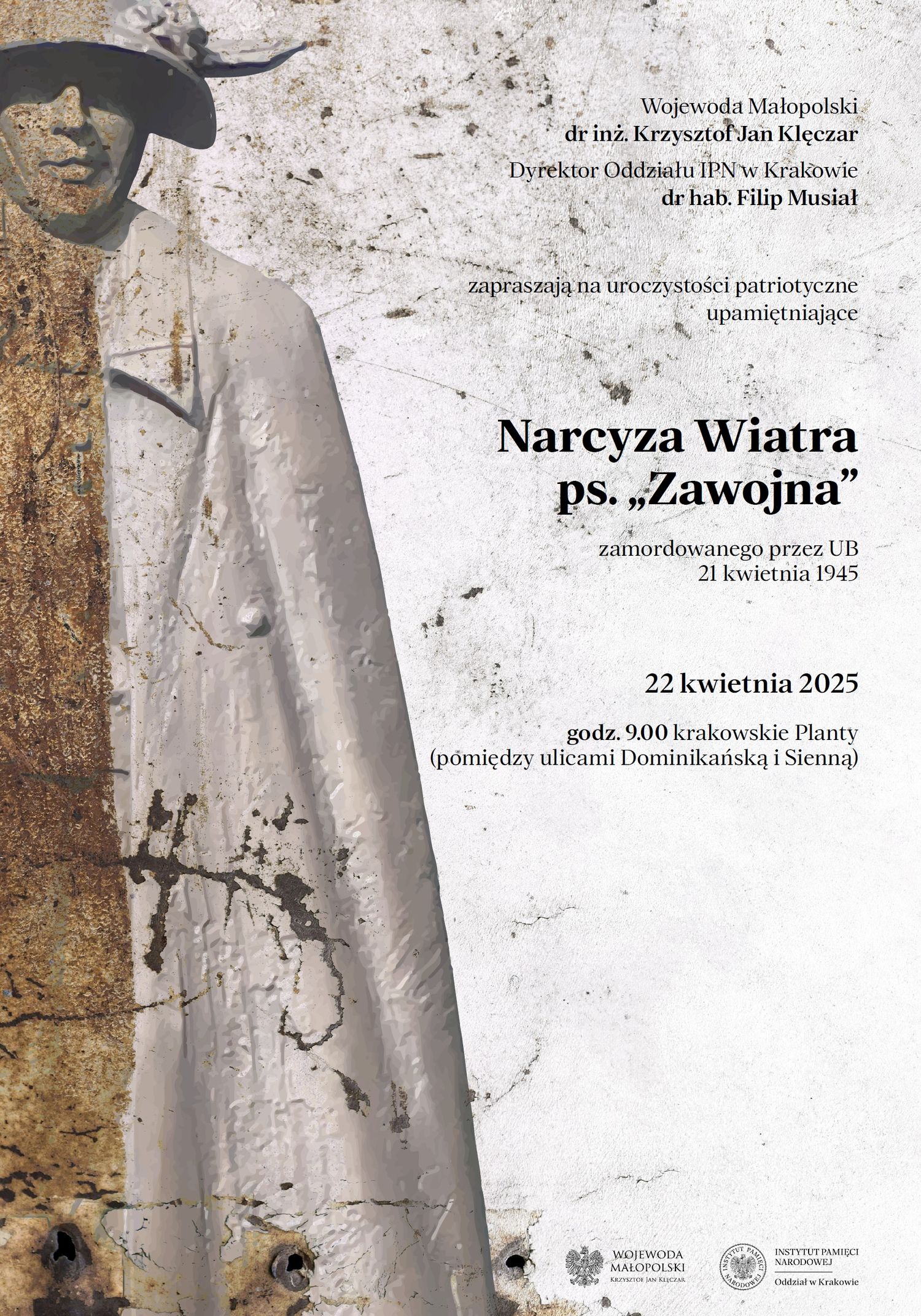 W 80. rocznicą śmierci płk. Narcyza Wiatra „Zawojny” – Kraków, 22 kwietnia 2025