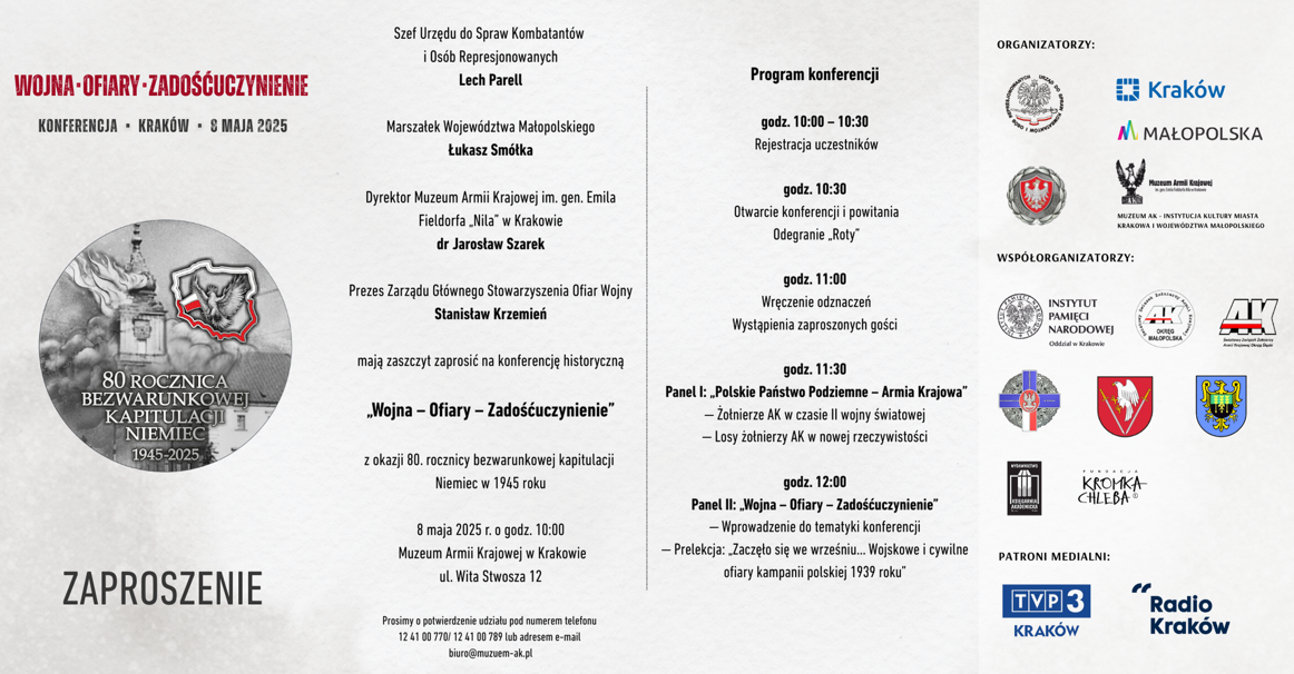 Zaproszenie na konferencję: Wojna – Ofiary – Zadośćuczynienie