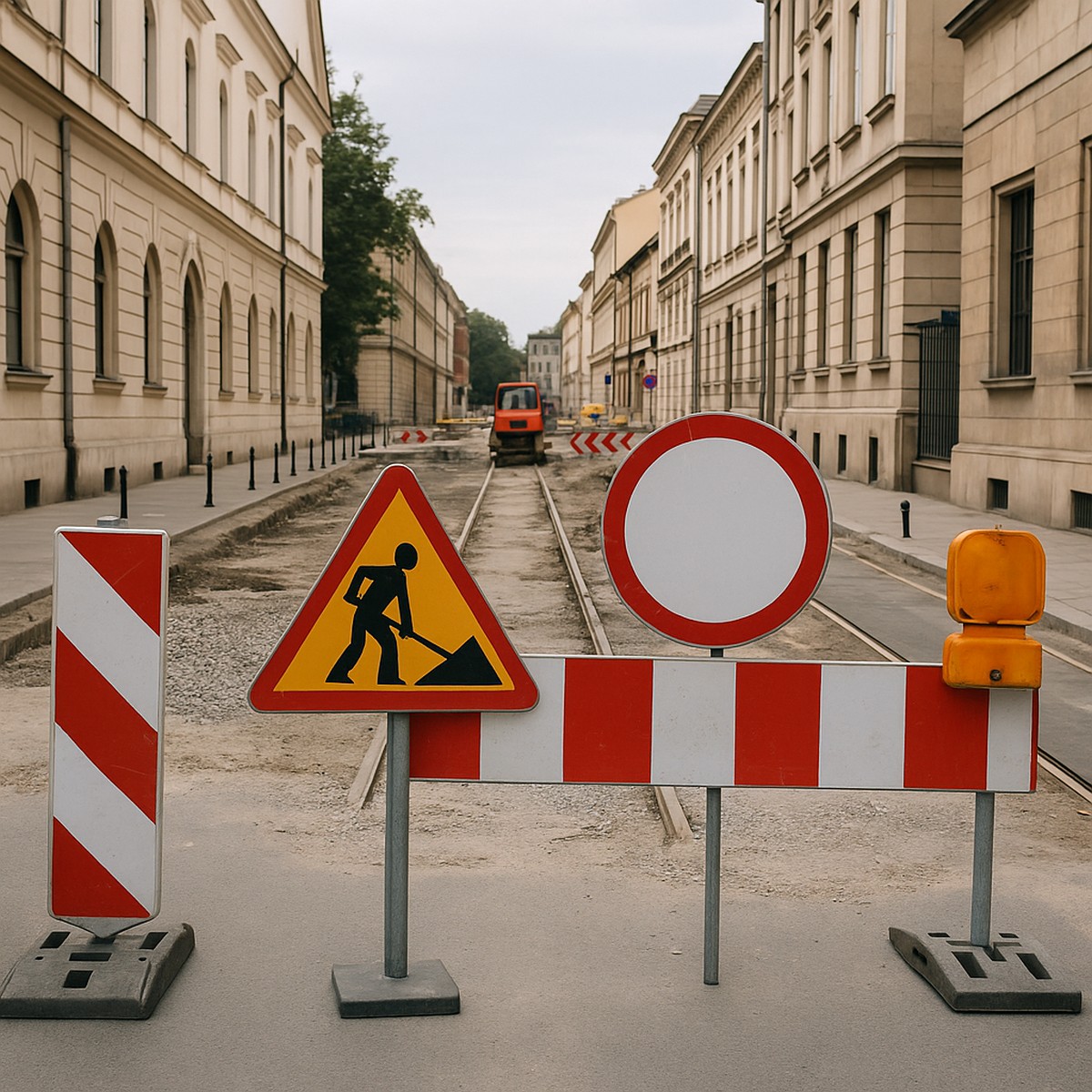 Mapa prac drogowych Zarządu Dróg Miasta Krakowa