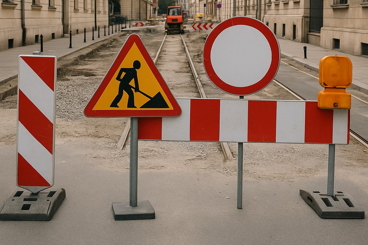 Mapa prac drogowych Zarządu Dróg Miasta Krakowa