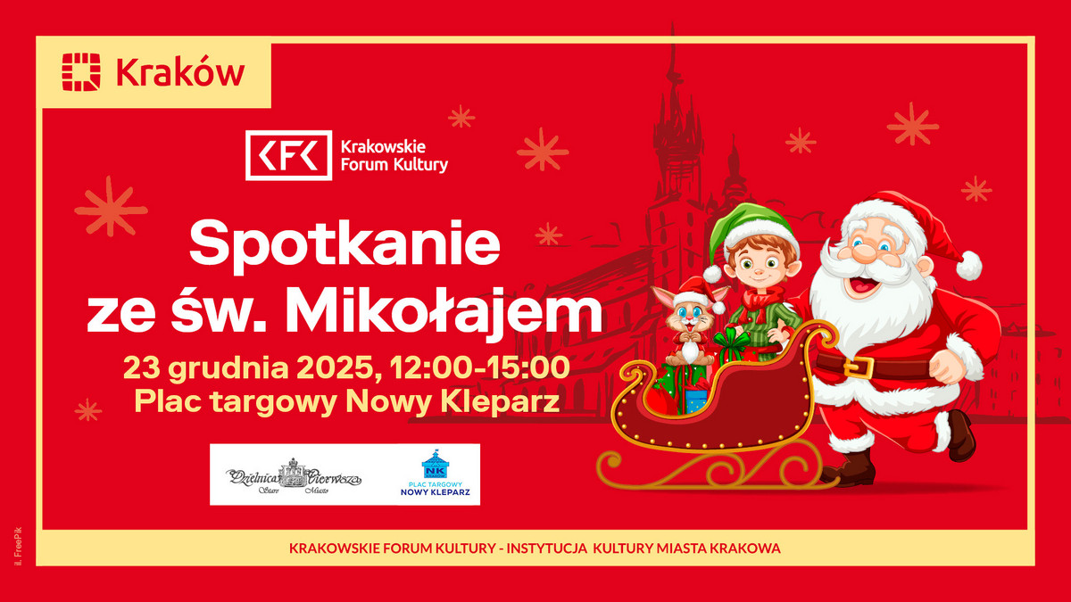 Baner: Spotkanie ze św. Mikołajem na Nowym Kleparzu