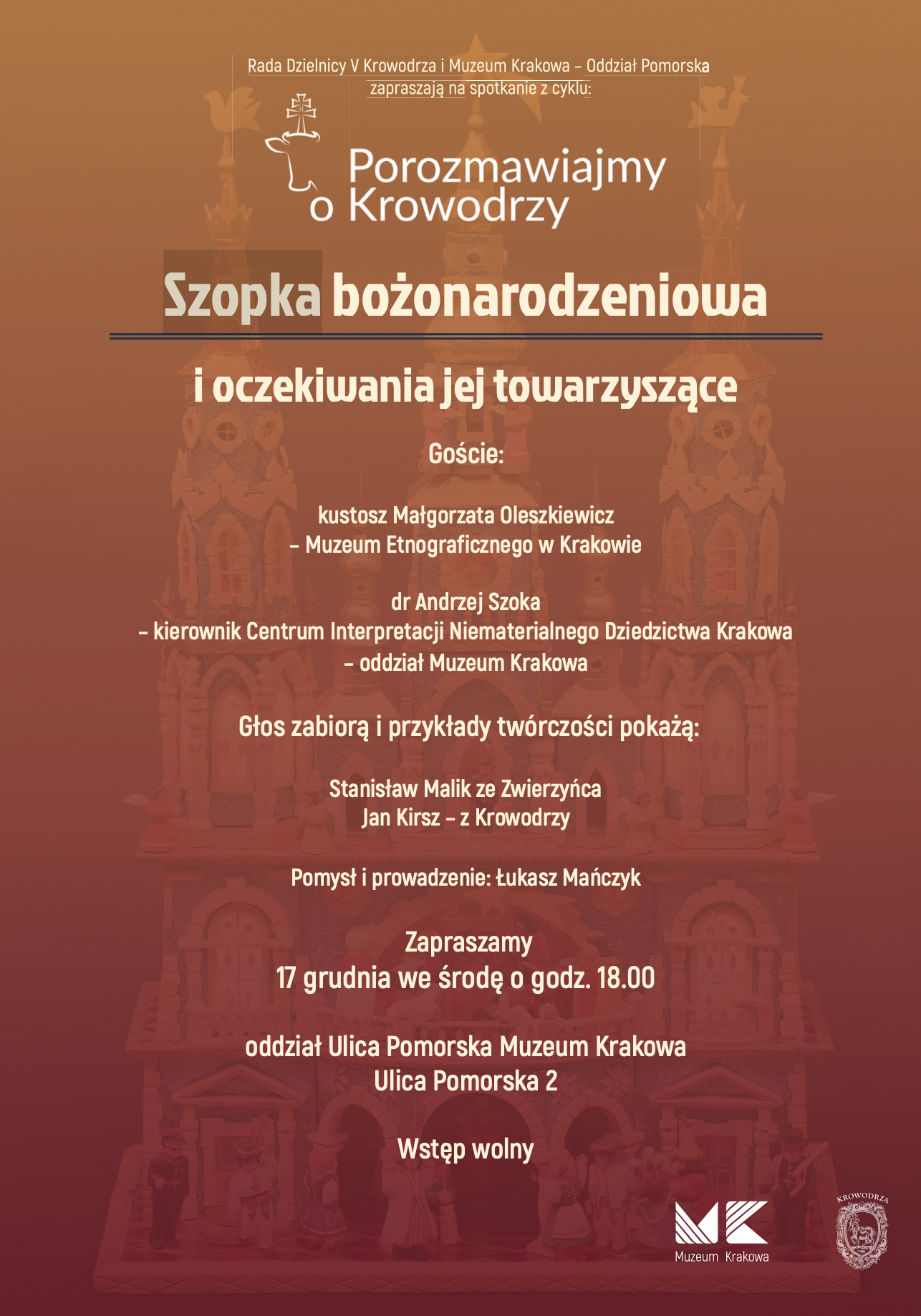 Plakat: Szopka bożonarodzeniowa i oczekiwania jej towarzyszące