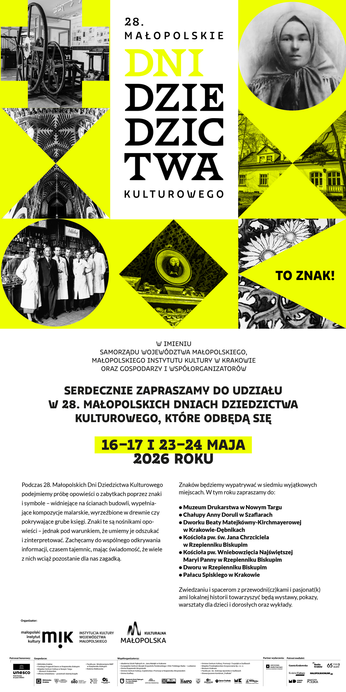 Plakat: 28. Małopolskie Dni Dziedzictwa Kulturowego