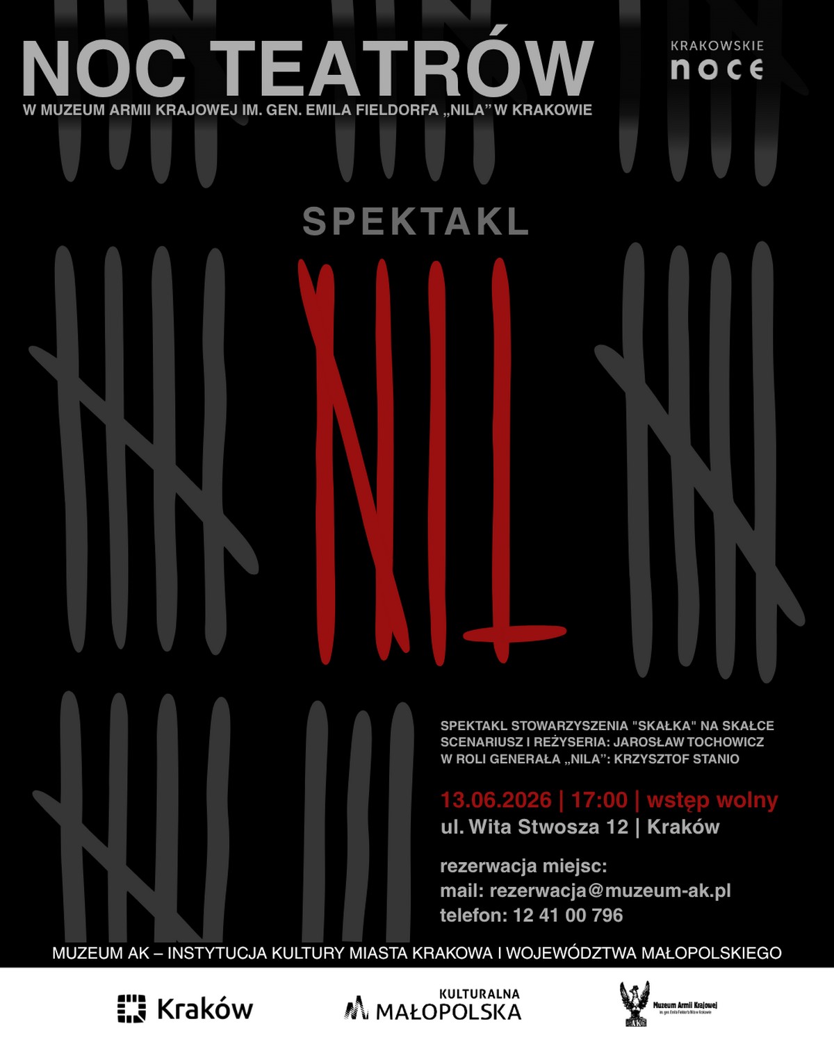 Plakat: Noc Teatrów w Muzeum AK!