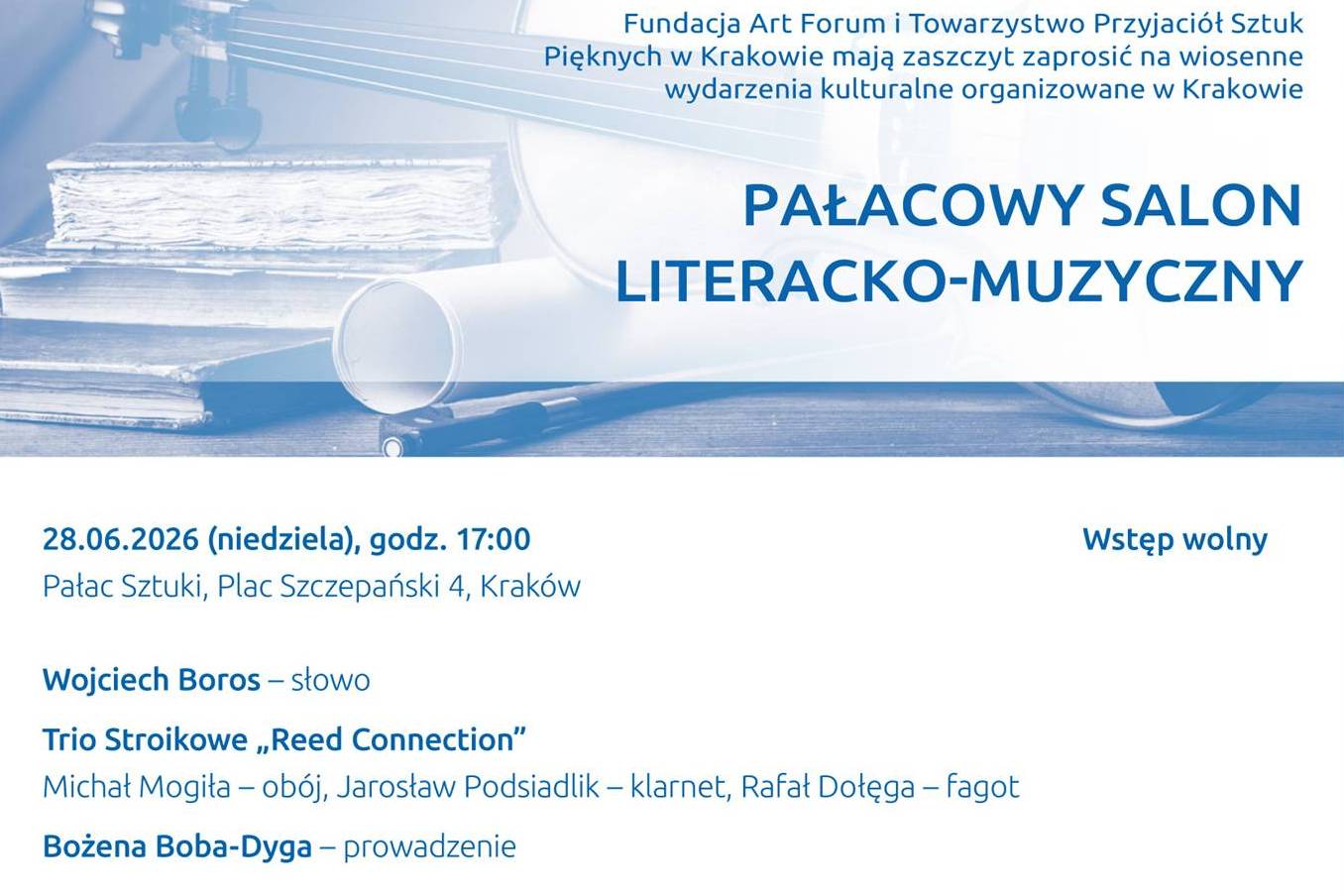 Wycinek banera: Pałacowy Salon Literacko-Muzyczny