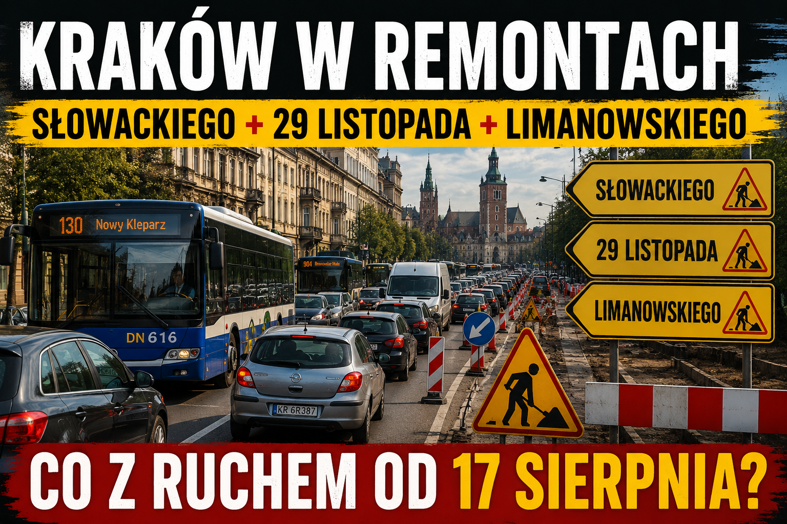 Baner: Kolejne remonty w centrum Krakowa